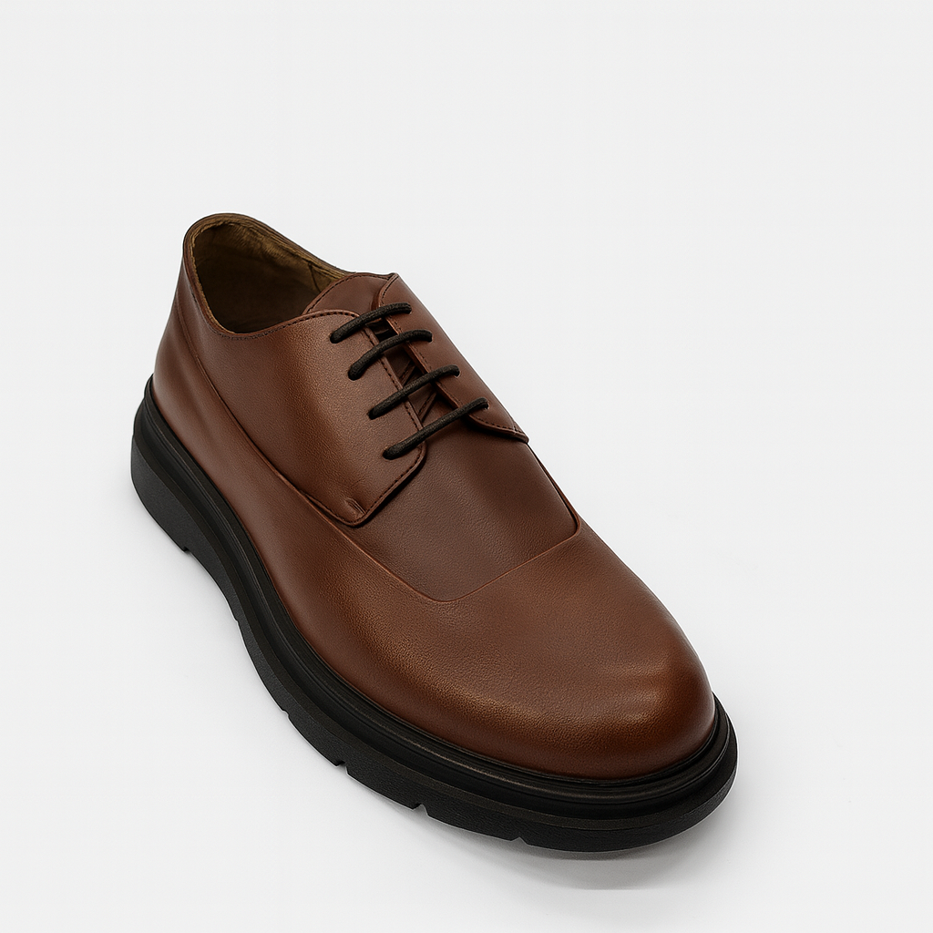 Men’s Modern Brown Derby Shoes – Comfort Sole