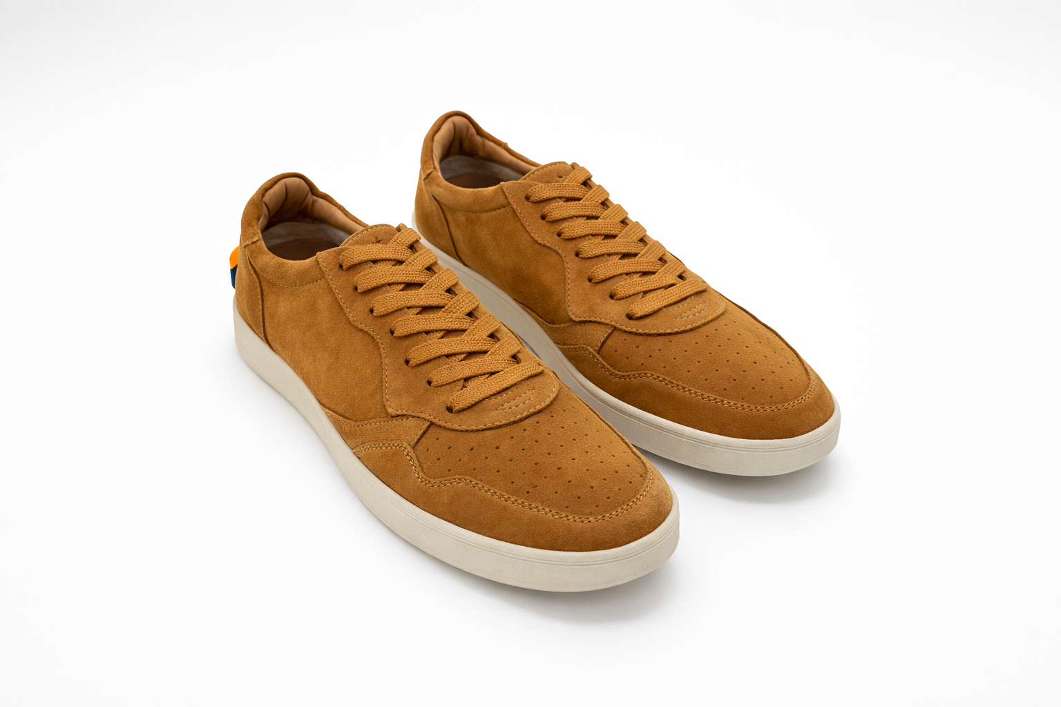 Brown Suede Lace-Up Sneakers for Men