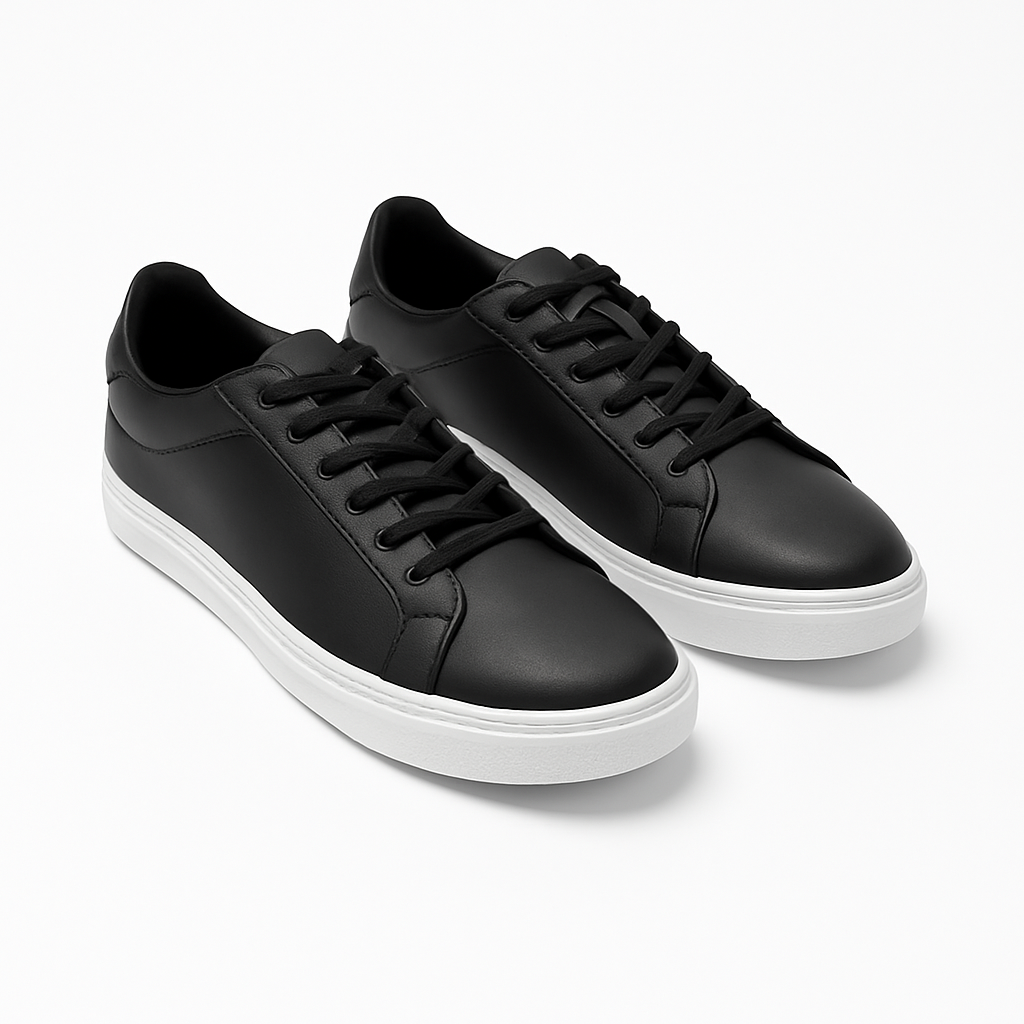 Black Casual Lace-Up Sneakers for Men