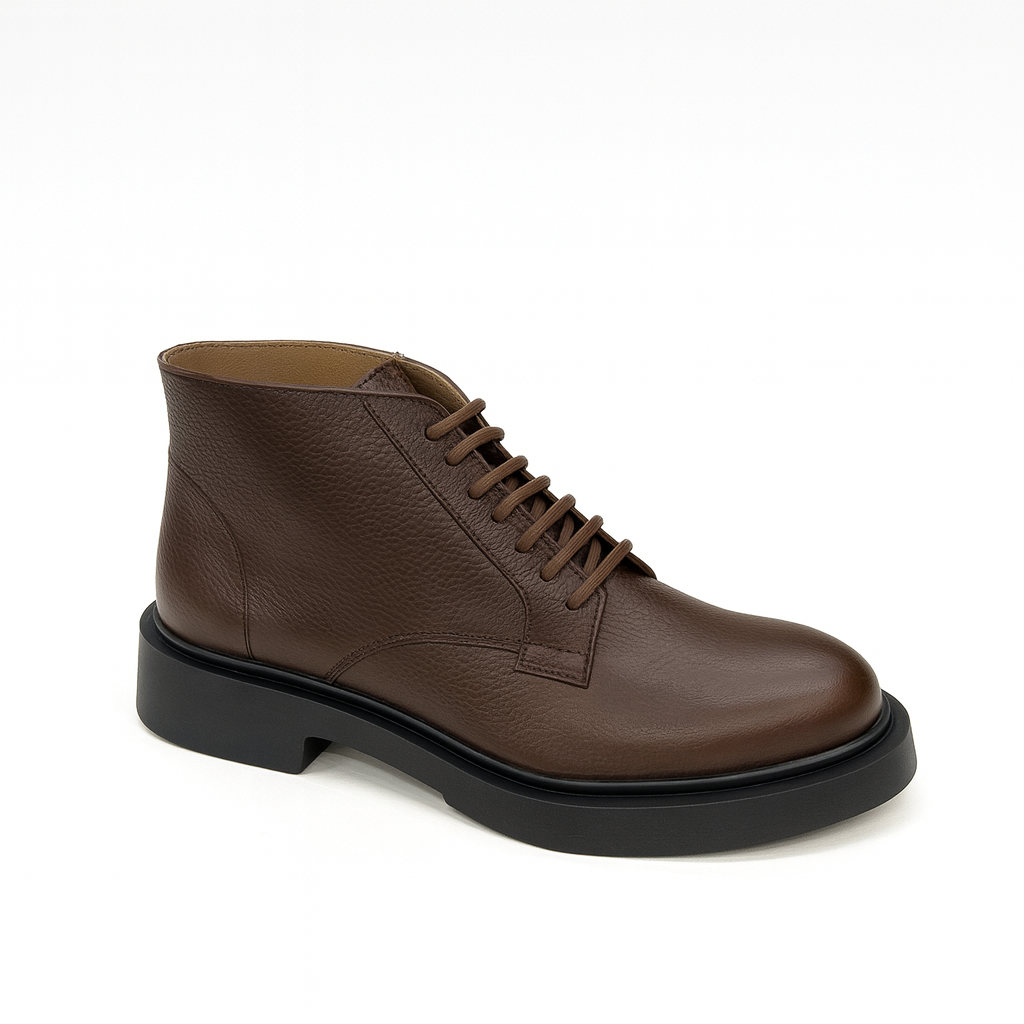 Leather Ankle Boot For Men Brown