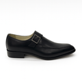 Black Leather Monk Strap Shoes for Men