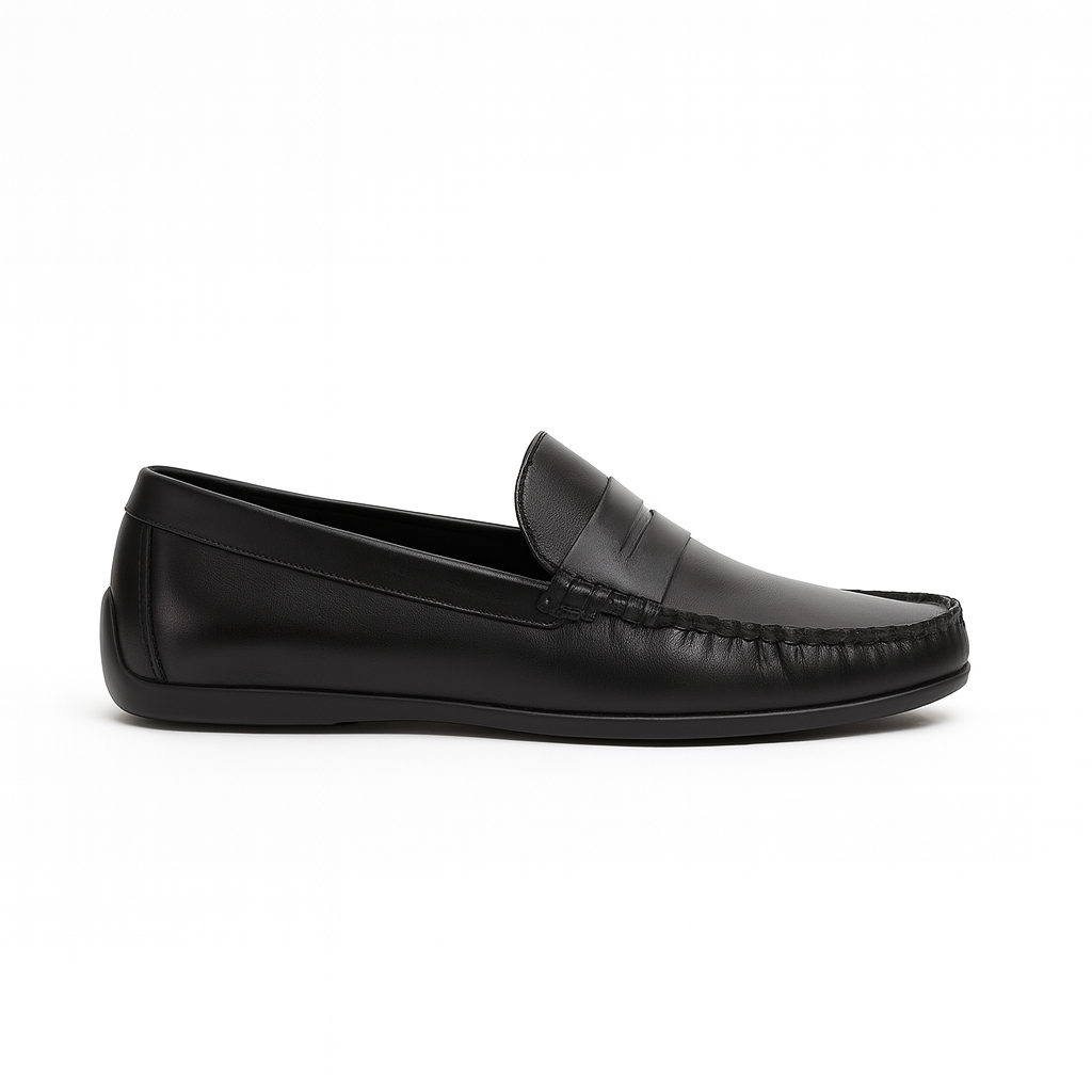 Men’s Black Suede Penny Loafers