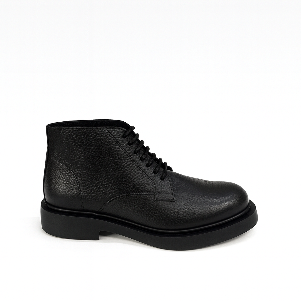 Leather Ankle Boot For Men Black